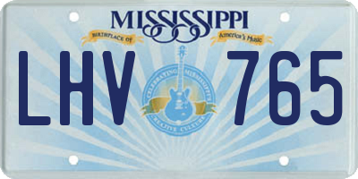 MS license plate LHV765