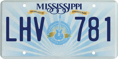 MS license plate LHV781