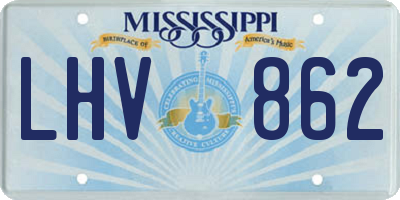 MS license plate LHV862