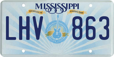 MS license plate LHV863