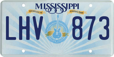 MS license plate LHV873