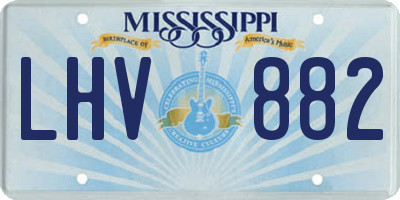 MS license plate LHV882