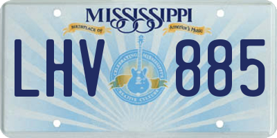 MS license plate LHV885
