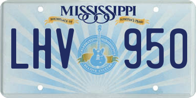 MS license plate LHV950