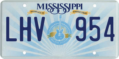 MS license plate LHV954