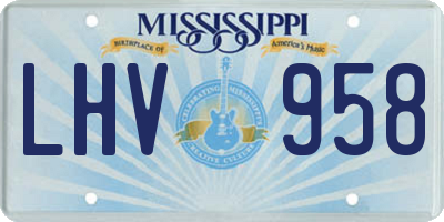 MS license plate LHV958