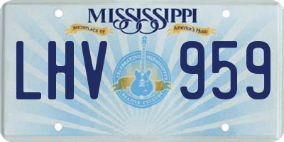 MS license plate LHV959