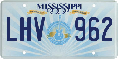 MS license plate LHV962