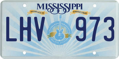 MS license plate LHV973