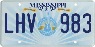 MS license plate LHV983