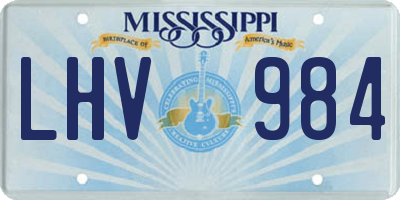MS license plate LHV984