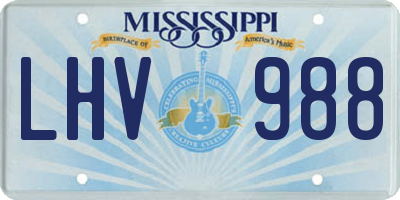 MS license plate LHV988
