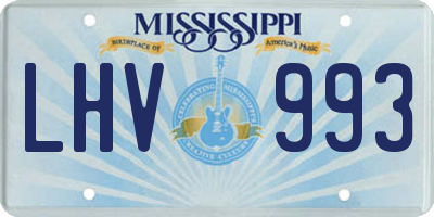MS license plate LHV993