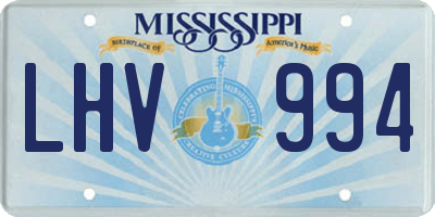 MS license plate LHV994