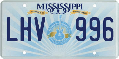 MS license plate LHV996