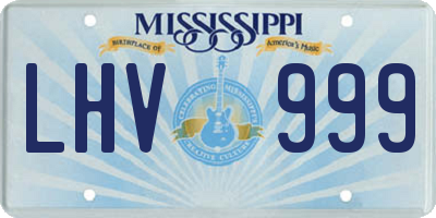 MS license plate LHV999