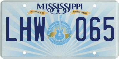 MS license plate LHW065