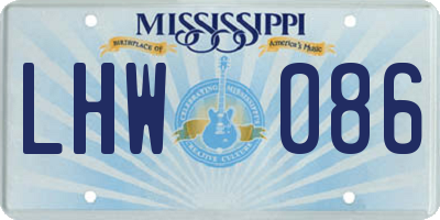 MS license plate LHW086
