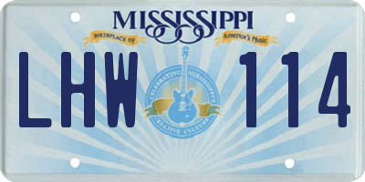 MS license plate LHW114