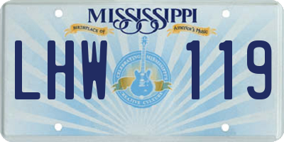 MS license plate LHW119