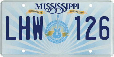 MS license plate LHW126