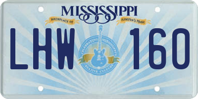 MS license plate LHW160