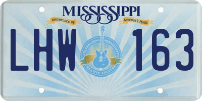 MS license plate LHW163