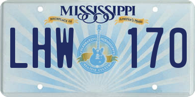 MS license plate LHW170