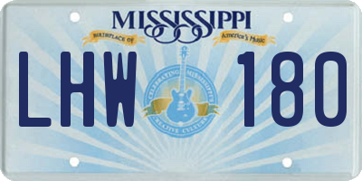 MS license plate LHW180