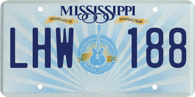 MS license plate LHW188