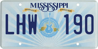 MS license plate LHW190