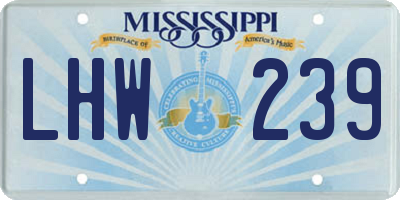 MS license plate LHW239