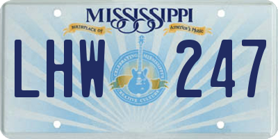MS license plate LHW247
