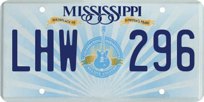 MS license plate LHW296