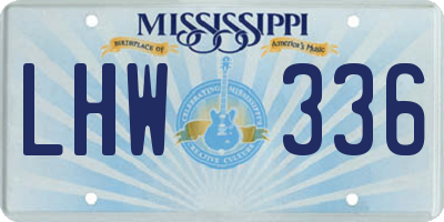 MS license plate LHW336