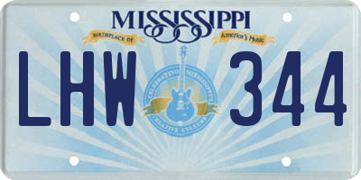 MS license plate LHW344