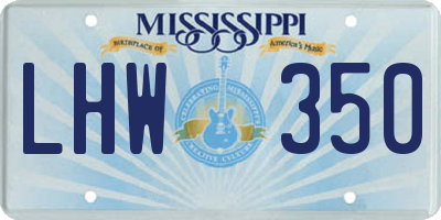 MS license plate LHW350