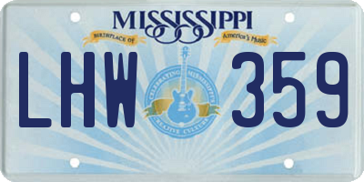 MS license plate LHW359