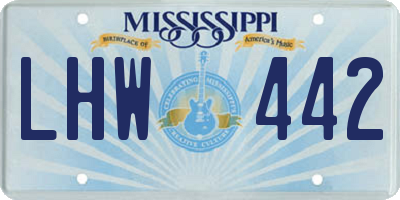 MS license plate LHW442