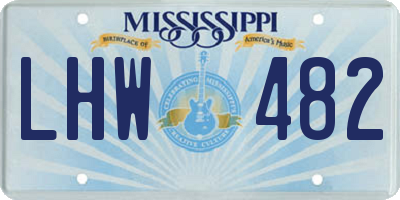 MS license plate LHW482