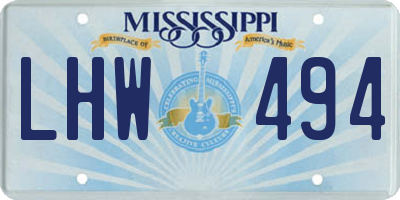 MS license plate LHW494