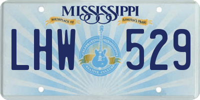 MS license plate LHW529
