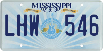 MS license plate LHW546