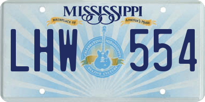 MS license plate LHW554
