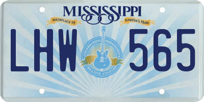 MS license plate LHW565