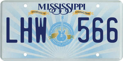 MS license plate LHW566