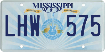 MS license plate LHW575