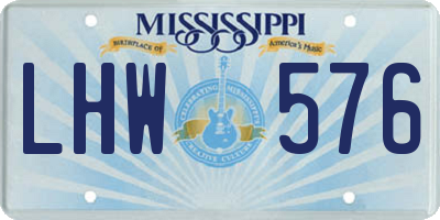 MS license plate LHW576