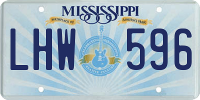 MS license plate LHW596