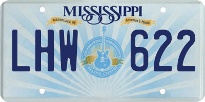 MS license plate LHW622